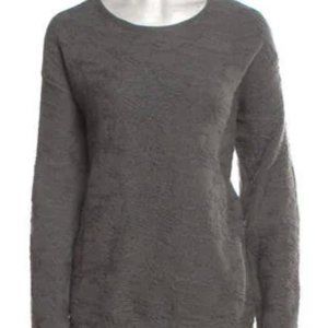 Alexander Wang Textured charcoal grey crew neck long sleeve sweater